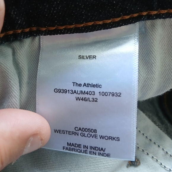 NWT Silver The Athletic Men Jeans Size 46x32 Loose Fit Tapered Leg Dark Blue - Picture 9 of 13
